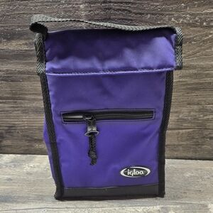 Igloo Cooler Purple Lunch Travel Bag Pop Soda Drink Carrier